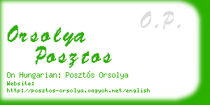 orsolya posztos business card